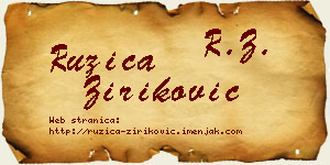 Ružica Ziriković vizit kartica